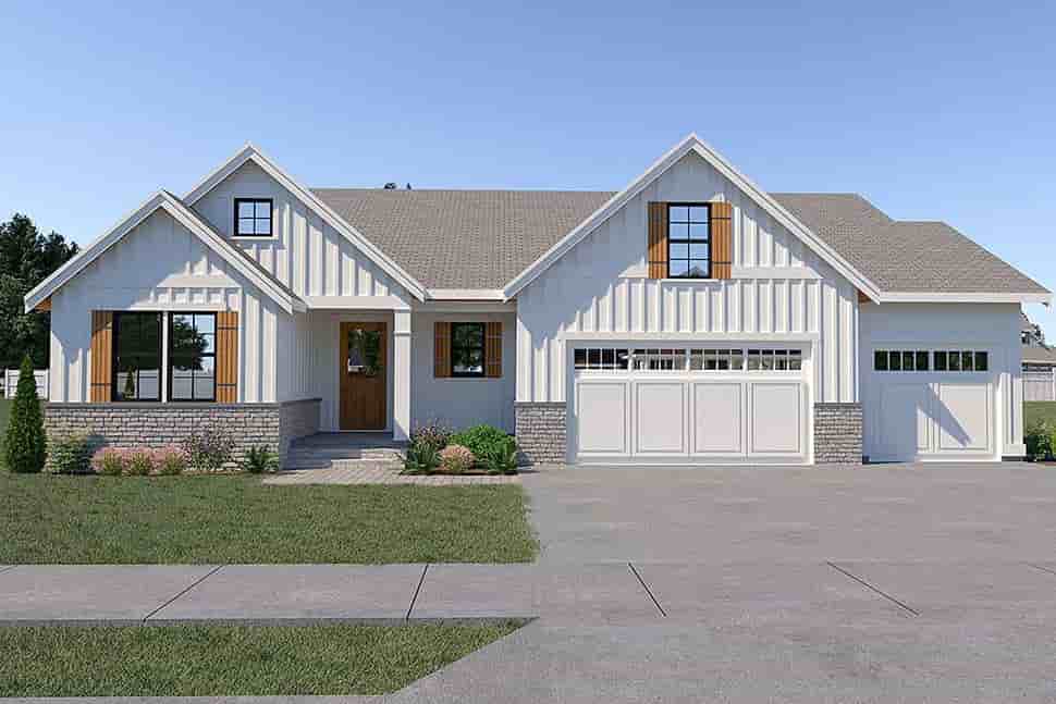 Contemporary, Country, Craftsman, Farmhouse House Plan 40909 with 3 Beds, 2 Baths, 3 Car Garage Picture 41