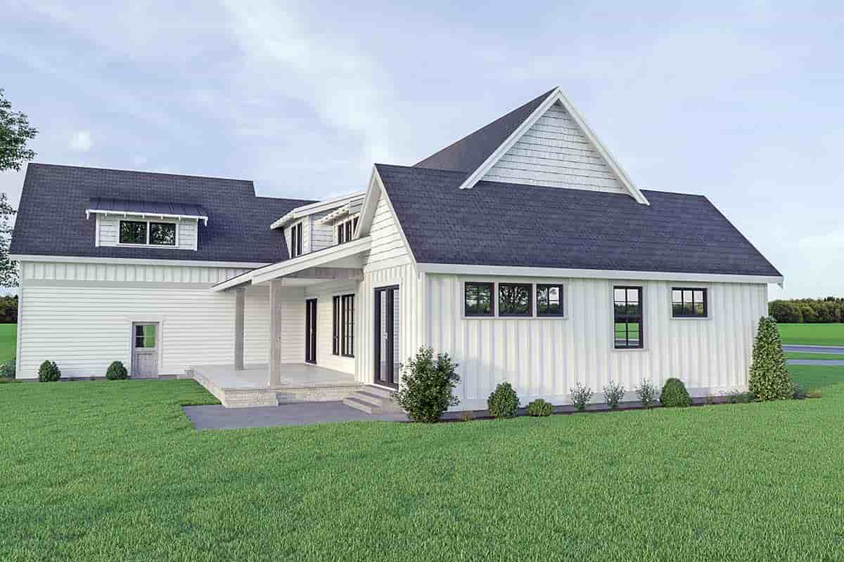 Contemporary, Farmhouse House Plan 40986 with 4 Beds, 4 Baths, 2 Car Garage Picture 2