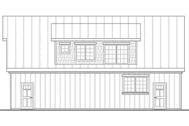 Craftsman, European 2 Car Garage Apartment Plan 41153 with 1 Beds, 1 Baths Picture 2