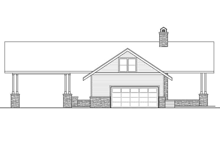 Country, Ranch House Plan 41216 with 2 Beds, 2 Baths, 2 Car Garage Picture 2