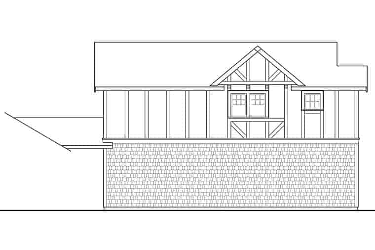 Traditional, Tudor 2 Car Garage Apartment Plan 41280 with 1 Beds, 1 Baths Picture 2