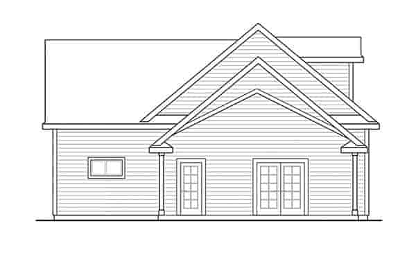 Ranch, Traditional 2 Car Garage Plan 41283 with 1 Beds, 1 Baths Picture 1