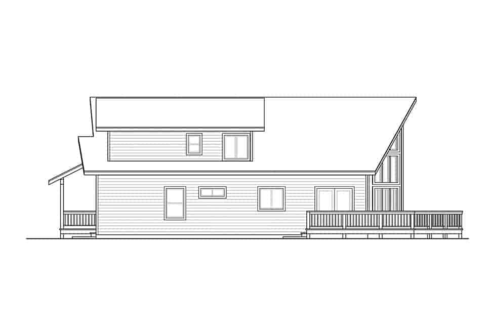 Cabin, Contemporary, Narrow Lot House Plan 41319 with 3 Beds, 2 Baths Picture 1