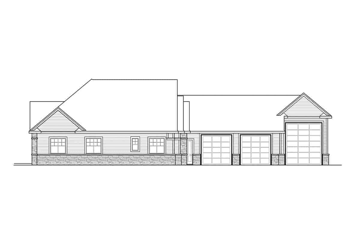 Country, Craftsman, Ranch House Plan 41377 with 2 Beds, 3 Baths, 3 Car Garage Picture 2