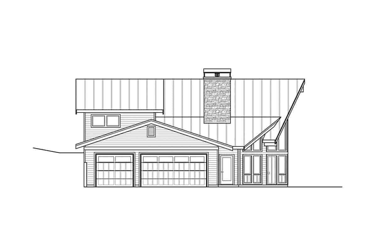 A-Frame, Country House Plan 41378 with 2 Beds, 2 Baths, 3 Car Garage Picture 2