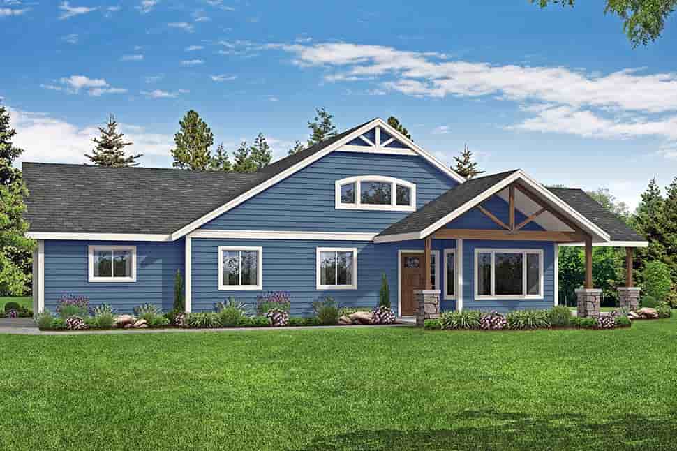 Country, Craftsman, Ranch House Plan 41379 with 4 Beds, 2 Baths, 2 Car Garage Picture 3