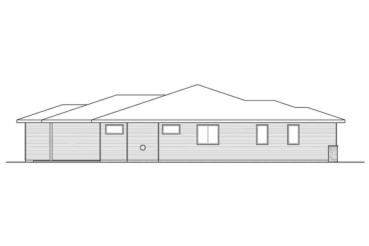 Modern, Prairie, Ranch House Plan 41389 with 3 Beds, 2 Baths, 2 Car Garage Picture 2