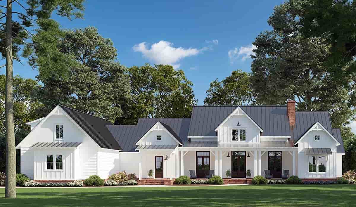 Country, Farmhouse House Plan 41405 with 4 Beds, 4 Baths, 3 Car Garage Picture 1