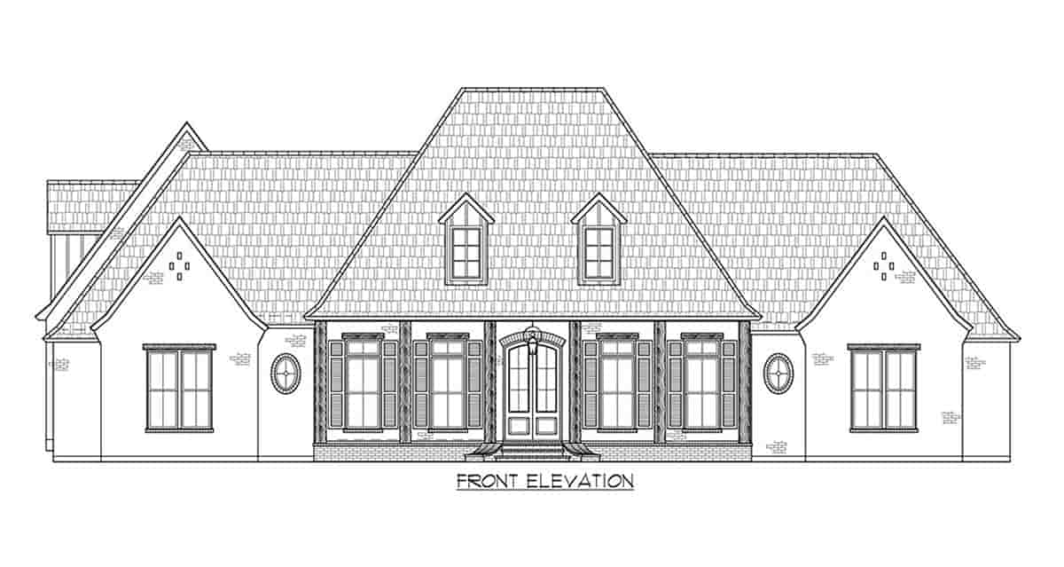 Country, European, French Country House Plan 41415 with 4 Beds, 4 Baths, 3 Car Garage Picture 1