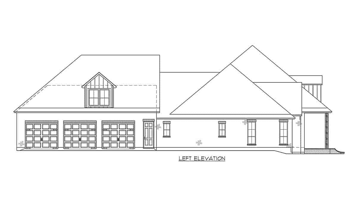 Country, European, French Country House Plan 41415 with 4 Beds, 4 Baths, 3 Car Garage Picture 2
