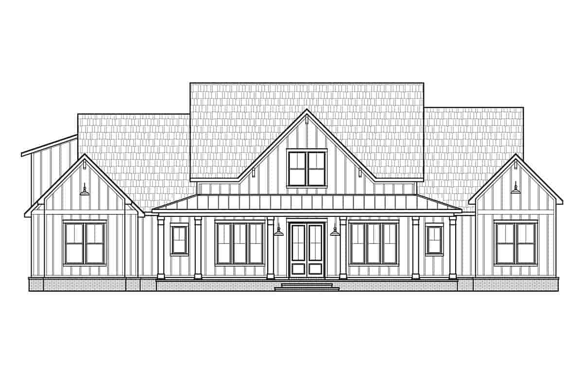 Country, Farmhouse House Plan 41418 with 4 Beds, 4 Baths, 3 Car Garage Picture 1