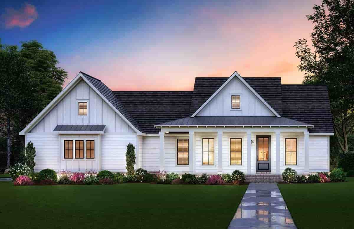 Country, Farmhouse, Southern House Plan 41422 with 3 Beds, 2 Baths, 2 Car Garage Picture 1