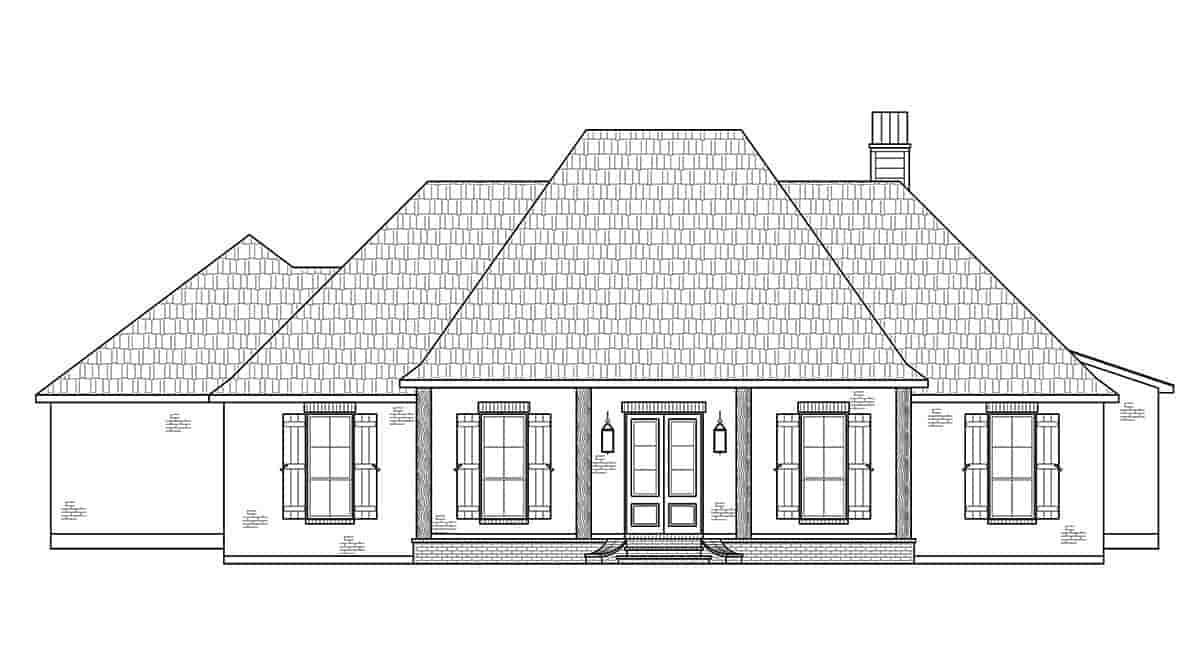 French Country, Southern House Plan 41432 with 4 Beds, 3 Baths, 2 Car Garage Picture 1