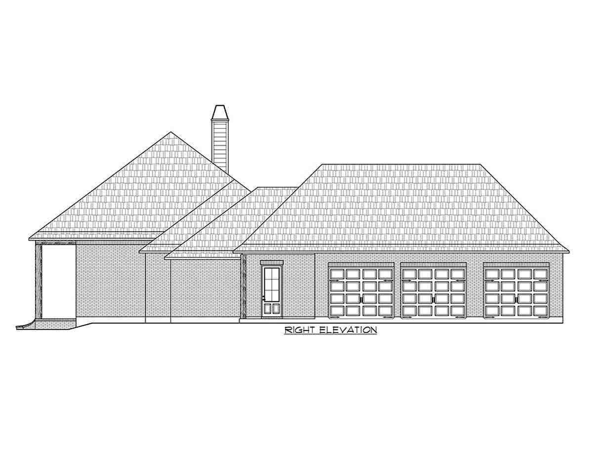 French Country, Southern House Plan 41443 with 3 Beds, 5 Baths, 3 Car Garage Picture 1