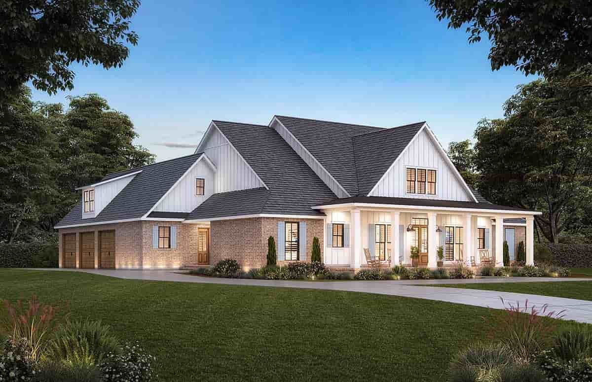 Farmhouse, Southern House Plan 41444 with 4 Beds, 4 Baths, 3 Car Garage Picture 1