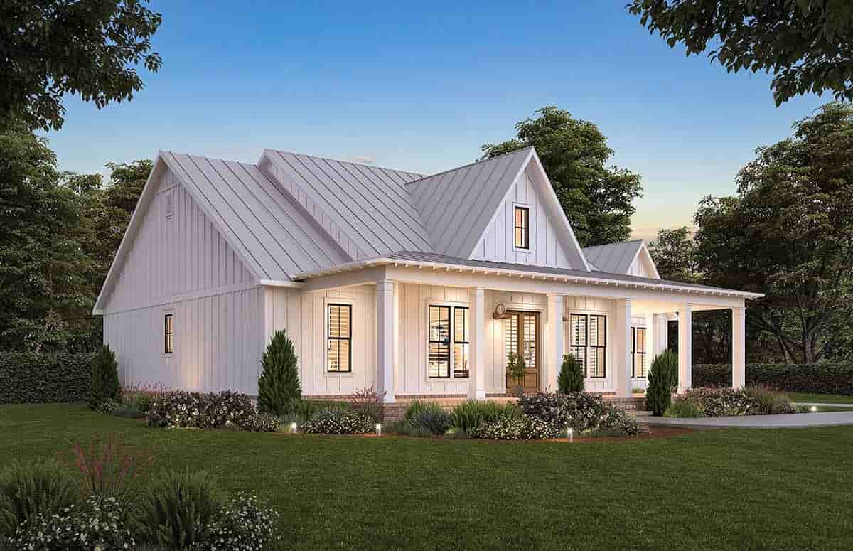 Farmhouse, Southern House Plan 41445 with 3 Beds, 2 Baths, 2 Car Garage Picture 2