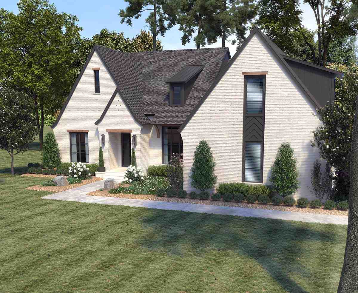 European, French Country, Modern House Plan 41452 with 3 Beds, 5 Baths, 2 Car Garage Picture 1