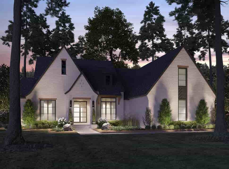 European, French Country, Modern House Plan 41452 with 3 Beds, 5 Baths, 2 Car Garage Picture 3