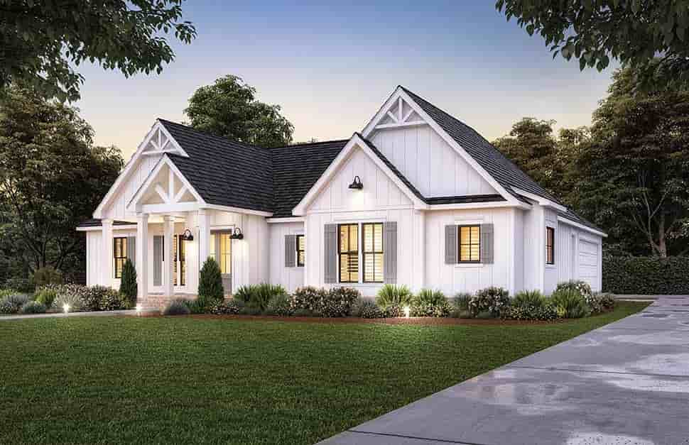 House Plan 41454 - Farmhouse Style with 1993 Sq Ft, 3 Bed, 2 Bath