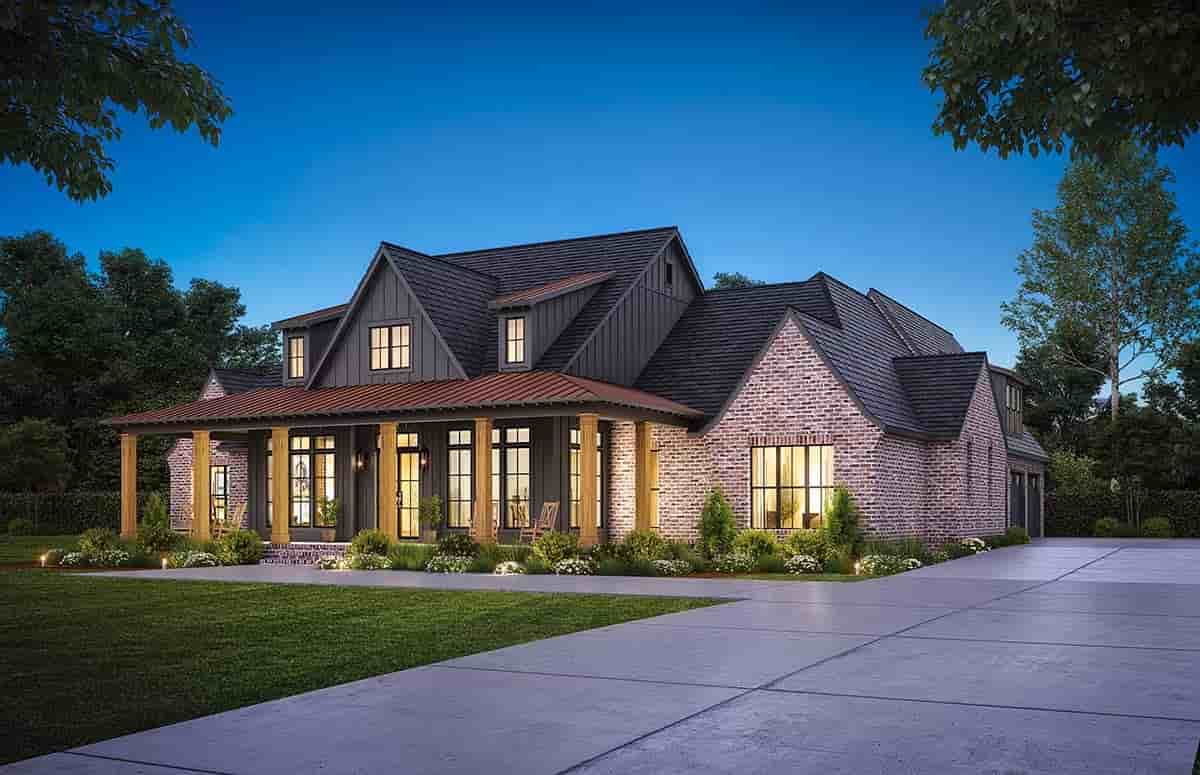 Country, Farmhouse House Plan 41455 with 4 Beds, 5 Baths, 3 Car Garage Picture 1