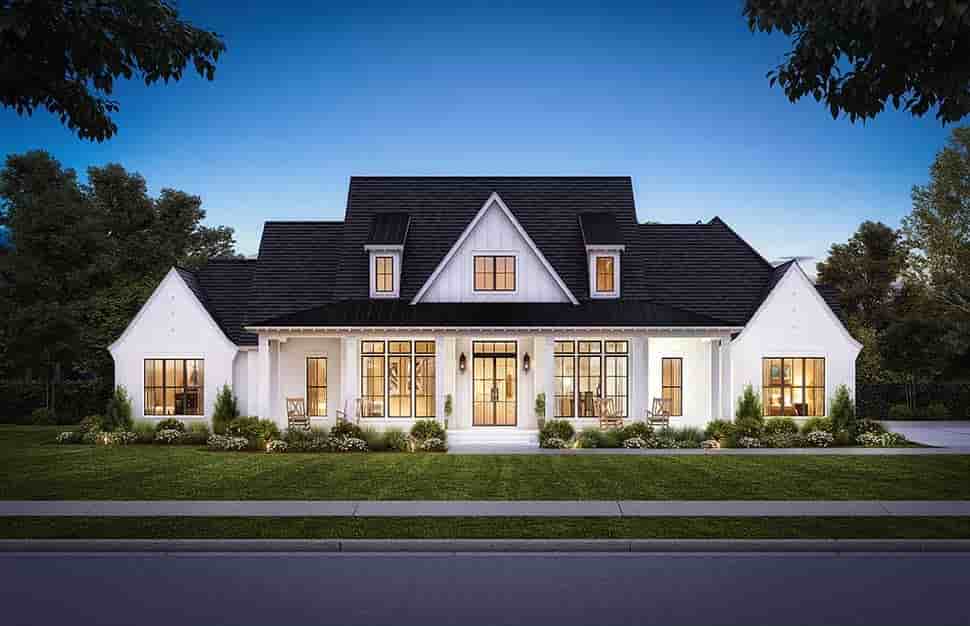 Country, Farmhouse House Plan 41455 with 4 Beds, 5 Baths, 3 Car Garage Picture 2