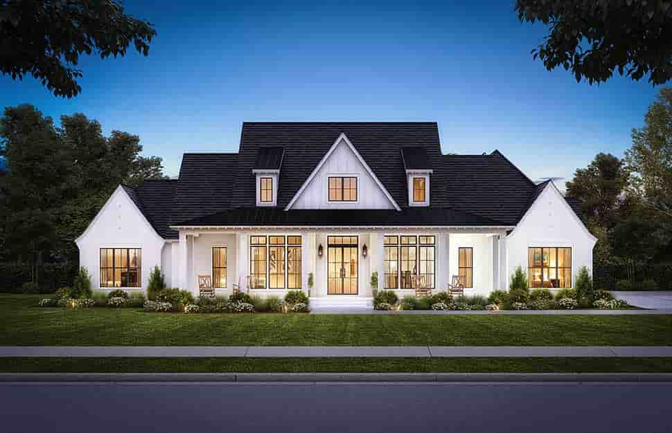 House Plan 41455 Farmhouse Style With 3127 Sq Ft 4 Bed 4 Bath