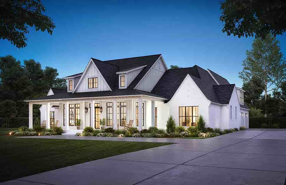 House Plan 41455 Farmhouse Style With 3127 Sq Ft 4 Bed 4 Bath