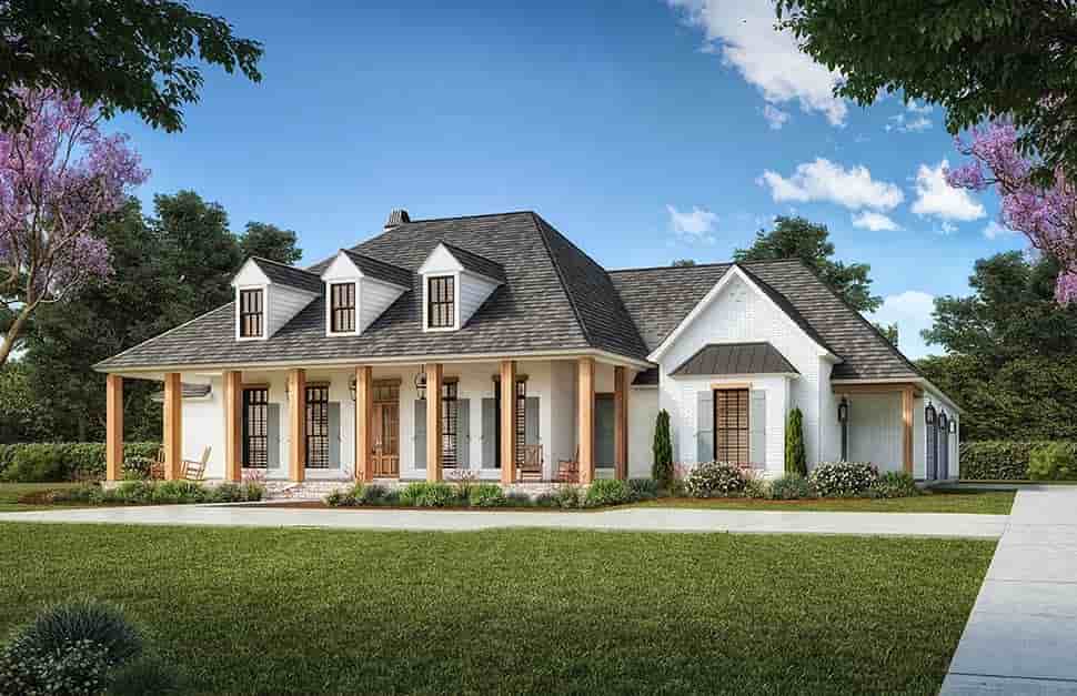 Colonial, One-Story House Plan 41463 with 4 Beds, 3 Baths, 3 Car Garage Picture 3