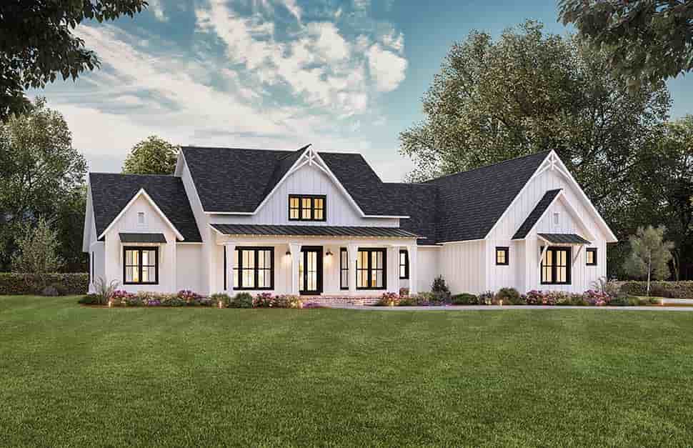 Farmhouse, One-Story, Ranch House Plan 41467 with 4 Beds, 5 Baths, 3 Car Garage Picture 2