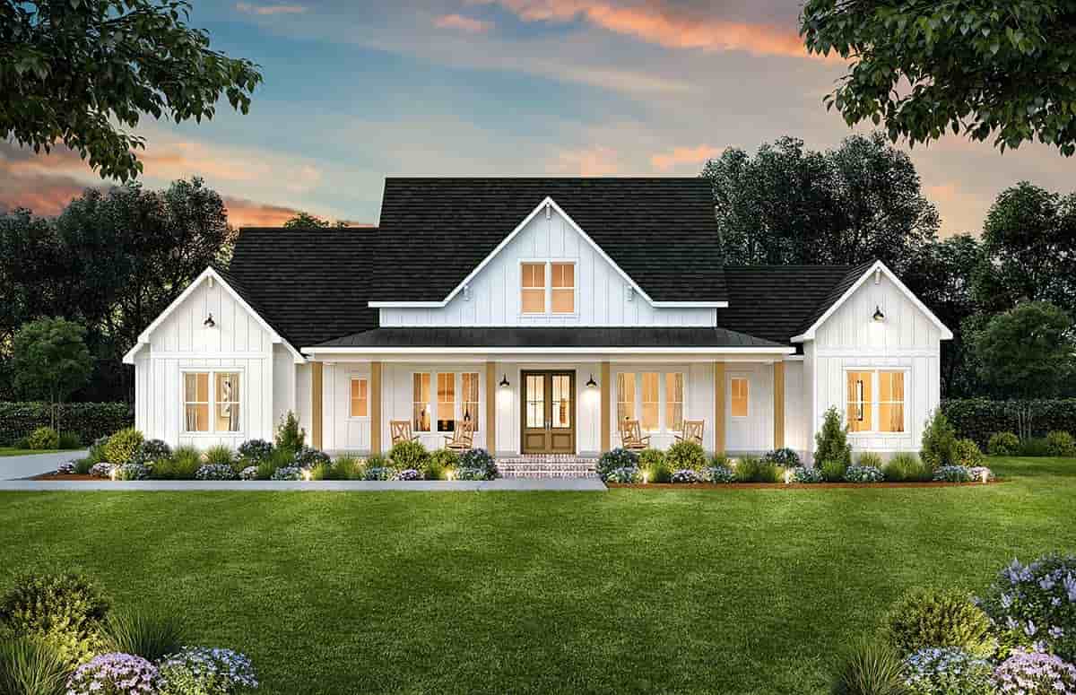 Country, Farmhouse House Plan 41472 with 3 Beds, 3 Baths, 2 Car Garage Picture 1