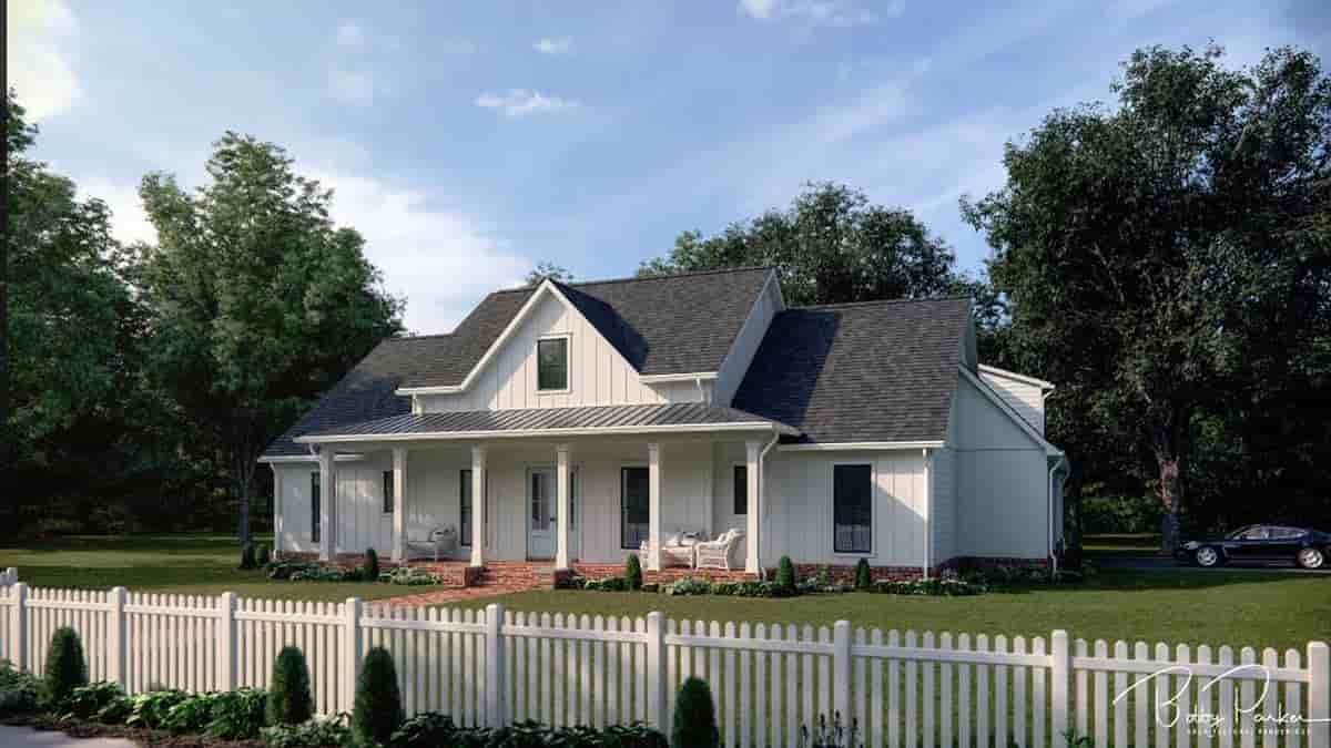 Country, Farmhouse House Plan 41483 with 3 Beds, 3 Baths, 2 Car Garage Picture 1