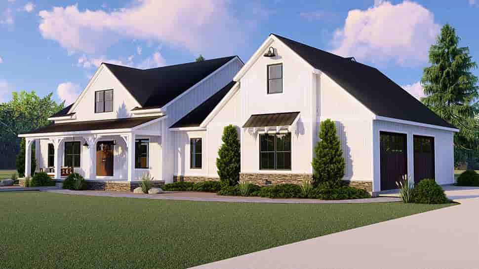 Country, Farmhouse, Ranch, Traditional House Plan 41822 with 1 Beds, 2 Baths, 2 Car Garage Picture 3