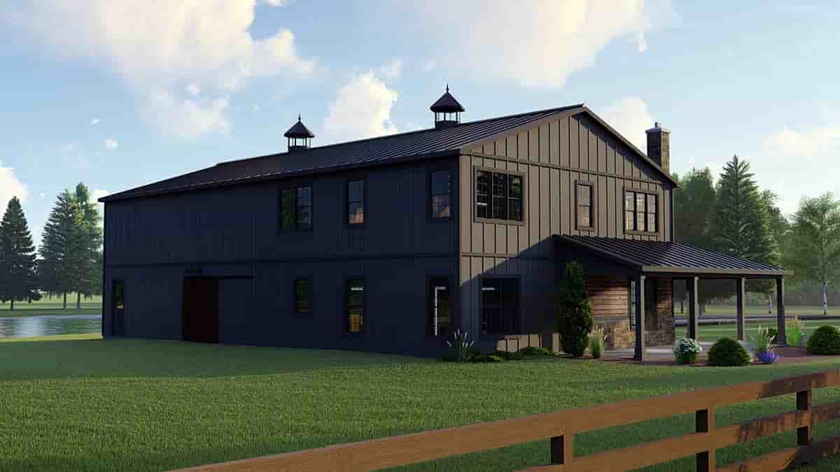 Barndominium, Country, Craftsman House Plan 41838 with 3 Beds, 4 Baths, 2 Car Garage Picture 2