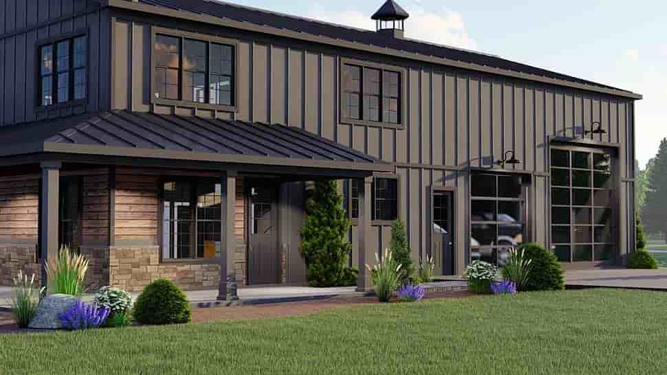 Barndominium, Country, Craftsman House Plan 41838 with 3 Beds, 4 Baths, 2 Car Garage Picture 3