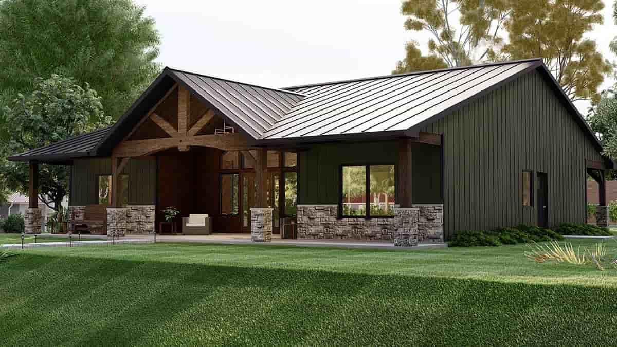 Barndominium, Bungalow, Craftsman House Plan 41841 with 3 Beds, 2 Baths Picture 1