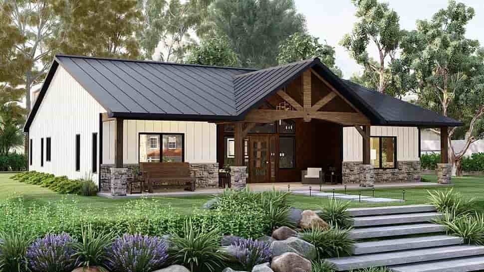 Barndominium, Bungalow, Craftsman House Plan 41841 with 3 Beds, 2 Baths Picture 9