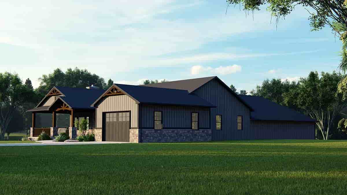 Bungalow, Country, Craftsman, Farmhouse House Plan 41842 with 3 Beds, 2 Baths, 4 Car Garage Picture 1