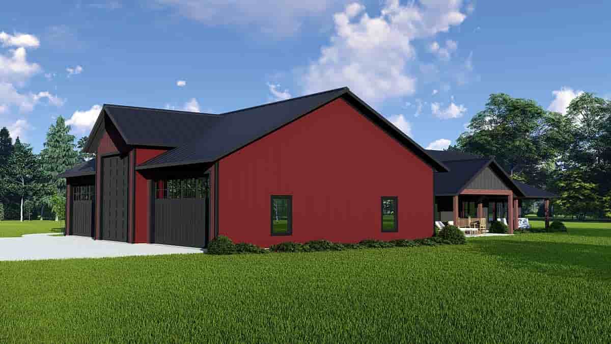 Barndominium, Country, Craftsman, Farmhouse, Ranch House Plan 41844 with 3 Beds, 3 Baths, 5 Car Garage Picture 1