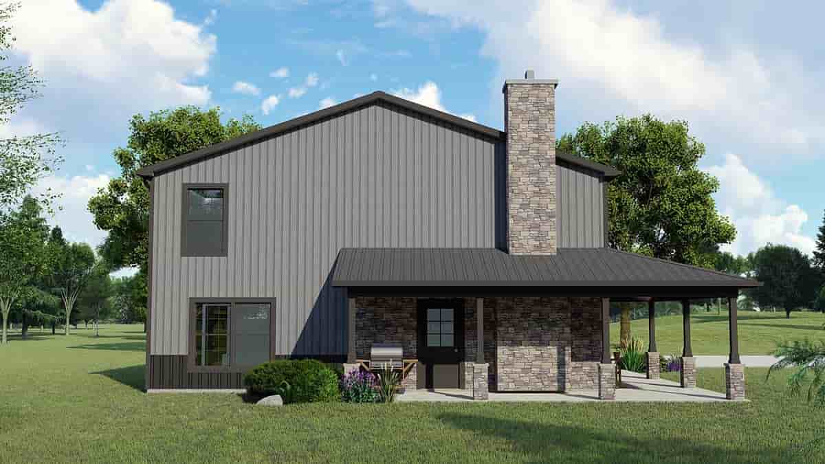 Barndominium, Country, Farmhouse House Plan 41846 with 4 Beds, 3 Baths, 3 Car Garage Picture 2