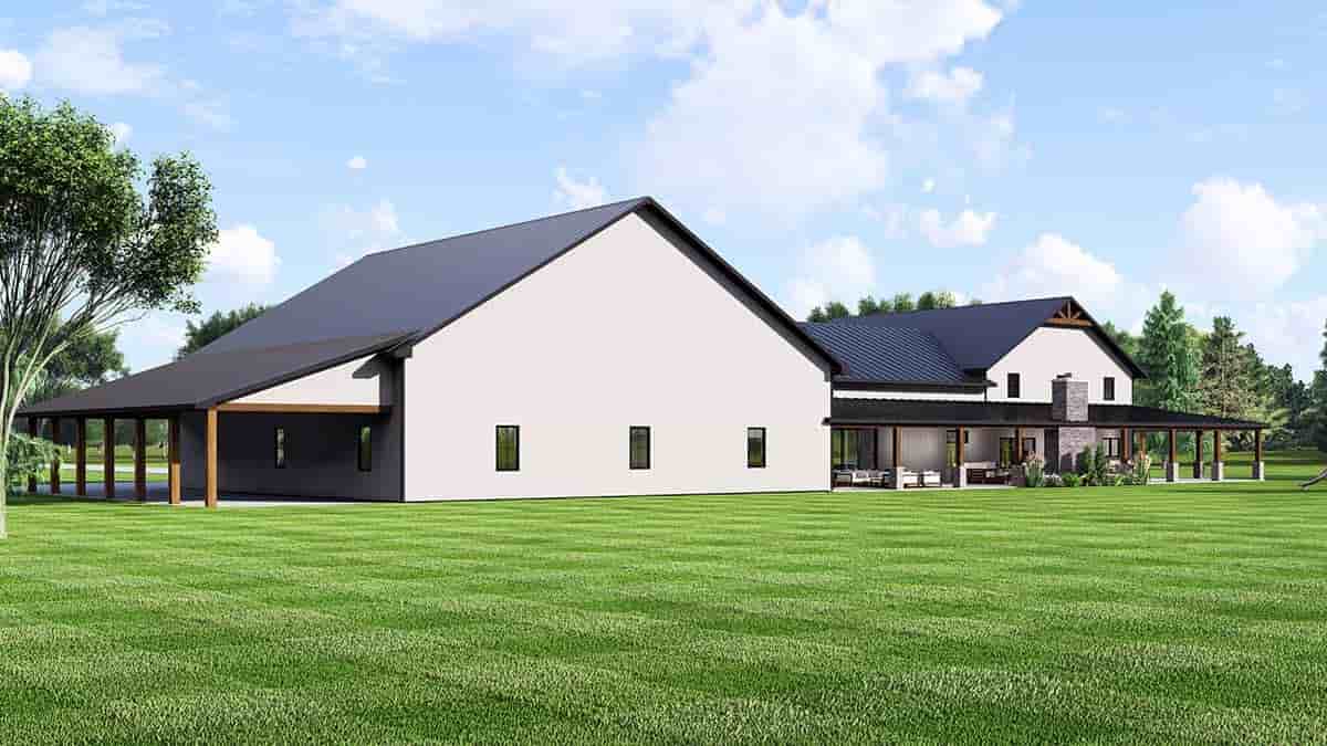 Barndominium, Country House Plan 41847 with 4 Beds, 7 Baths, 3 Car Garage Picture 1