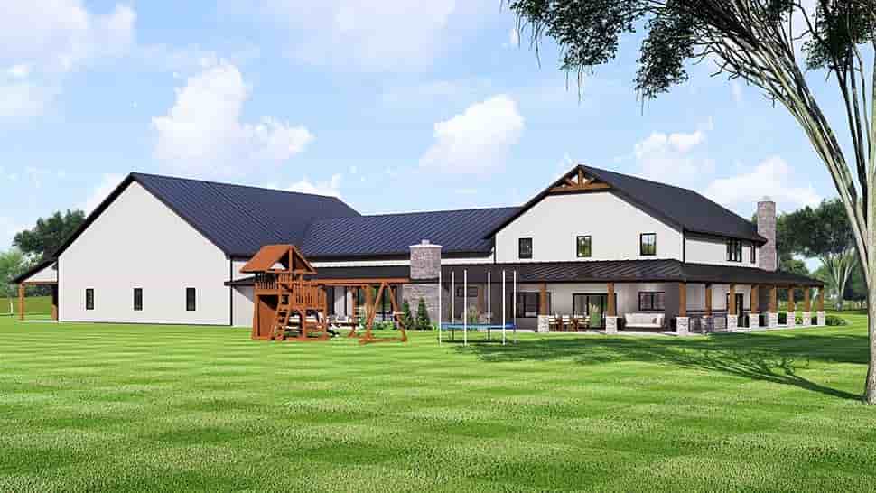 Barndominium, Country House Plan 41847 with 4 Beds, 6 Baths, 3 Car Garage Picture 4