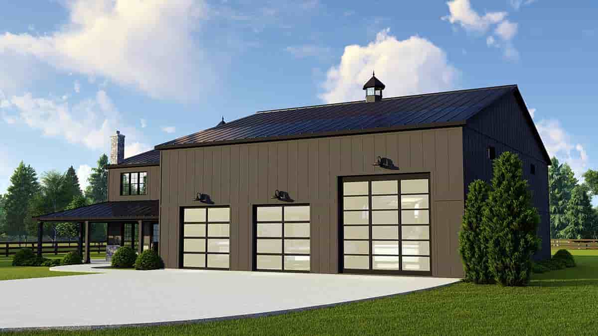 Barndominium House Plan 41858 with 3 Beds, 4 Baths, 3 Car Garage Picture 1