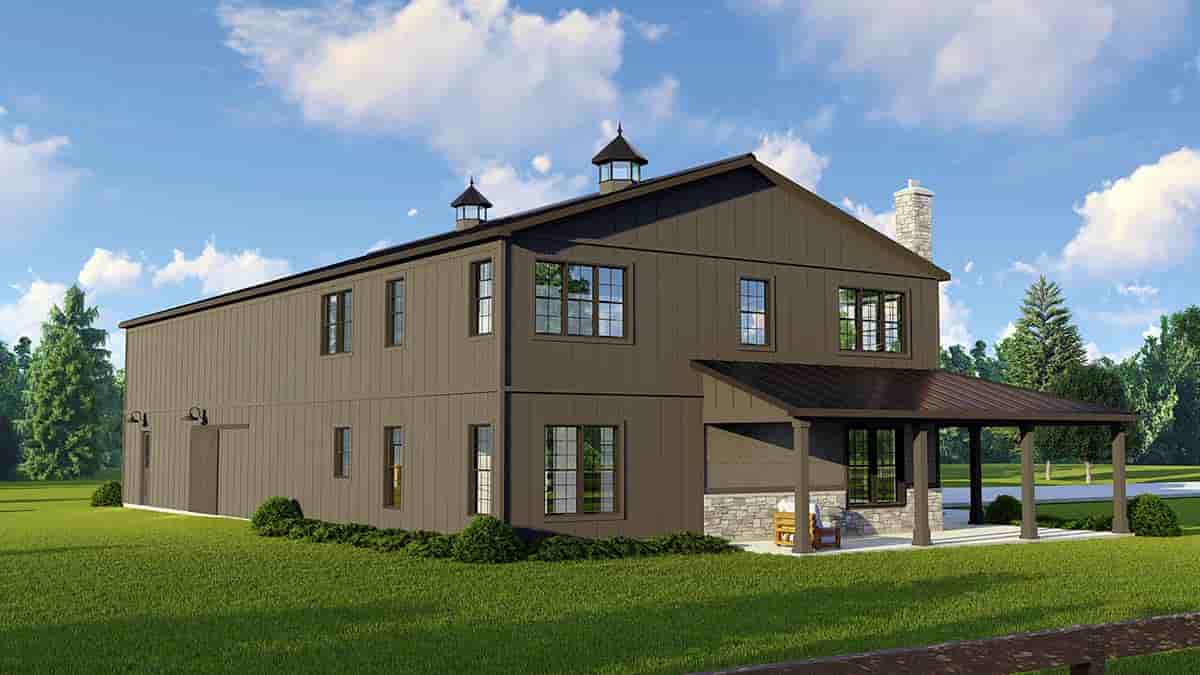 Barndominium House Plan 41858 with 3 Beds, 4 Baths, 3 Car Garage Picture 2