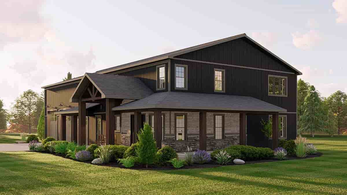Barndominium, Country House Plan 41861 with 4 Beds, 5 Baths, 4 Car Garage Picture 1