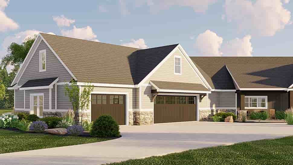 Craftsman, Ranch House Plan 41865 with 3 Beds, 3 Baths, 3 Car Garage Picture 3