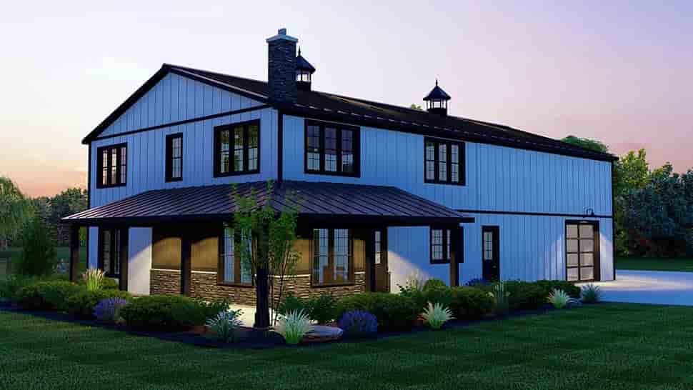 Barndominium, Country, Craftsman House Plan 41866 with 3 Beds, 4 Baths, 2 Car Garage Picture 4
