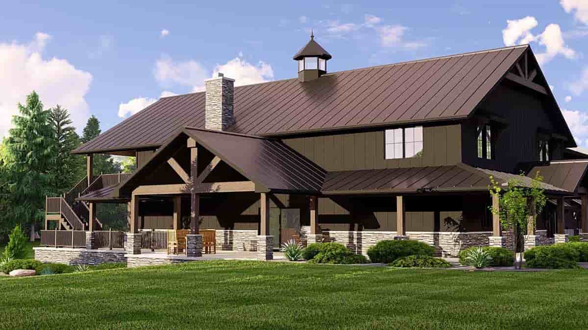 Barndominium House Plan 41870 with 3 Beds, 4 Baths, 4 Car Garage Picture 2