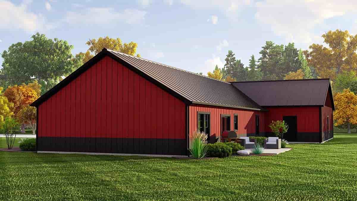 Barndominium, Country, Ranch House Plan 41873 with 3 Beds, 3 Baths, 3 Car Garage Picture 1