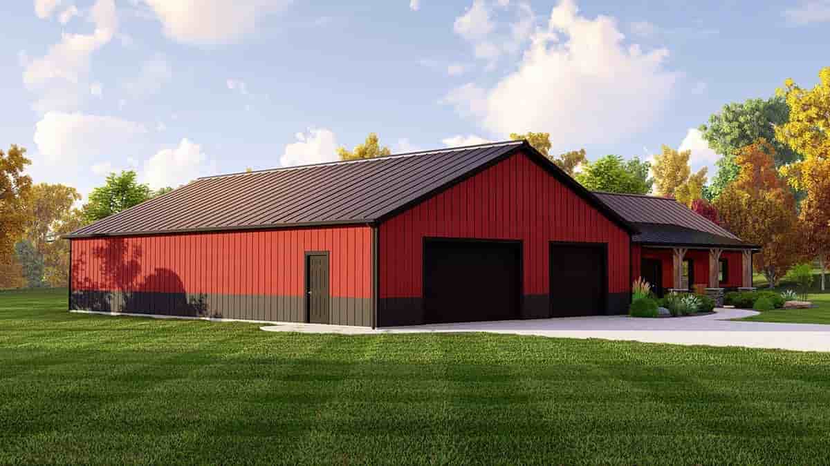 Barndominium, Country, Ranch House Plan 41873 with 3 Beds, 3 Baths, 3 Car Garage Picture 2