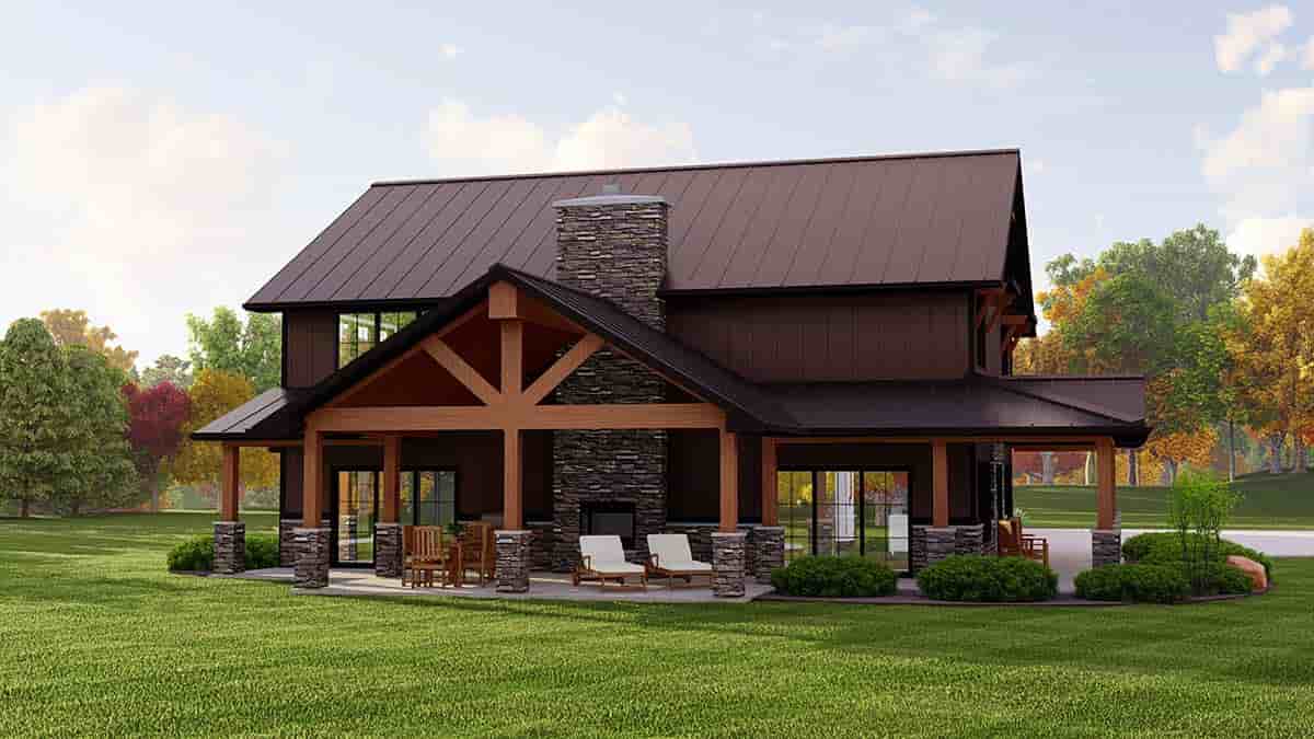 Barndominium House Plan 41879 with 3 Beds, 4 Baths, 3 Car Garage Picture 2